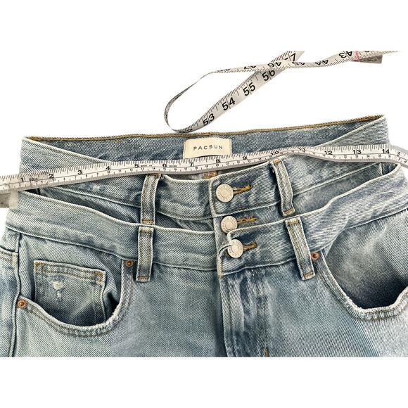 Pacsun Eco Medium Indigo Double Waistband Mid Rise Baggy Jeans Size 26 - Picture 5 of 15